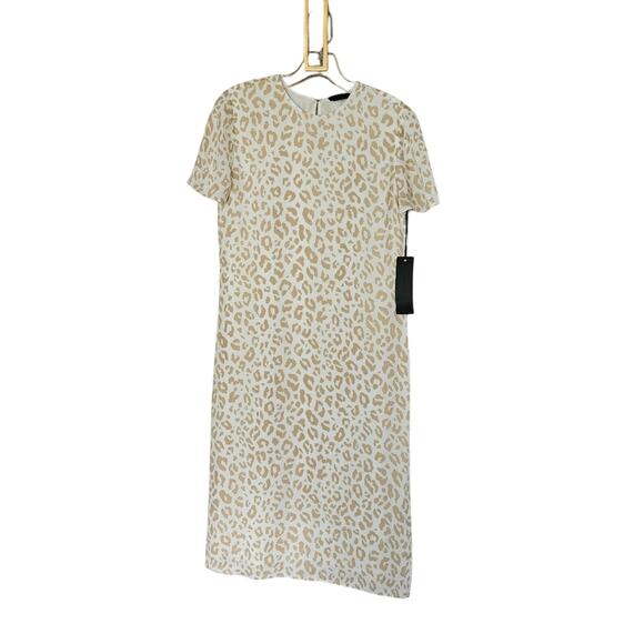 Jenni Kayne Beige Leopard Midi Silk Dress in Snow Leopard NWT Size X-Small - Picture 4 of 16
